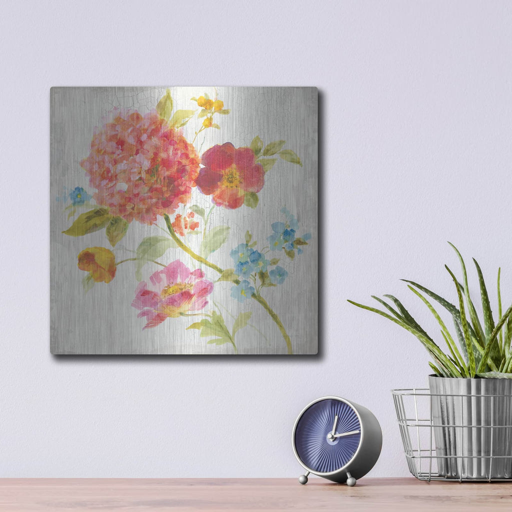 'Full Bloom 4' by Danhui Nai – Metal Wall Art, 12x12 room view