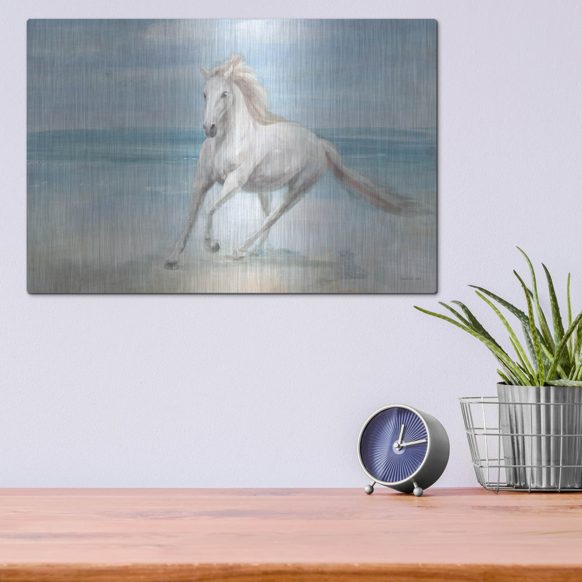 'Gallop On The Beach' by Danhui Nai – Metal Wall Art, 16x12 room view