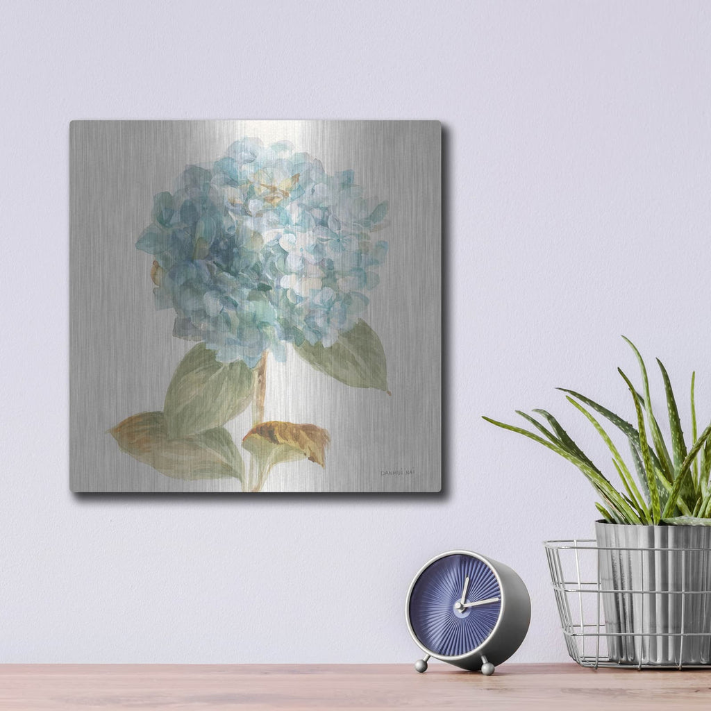 'Garden Hydrangea C' by Danhui Nai – Metal Wall Art, 12x12 room view