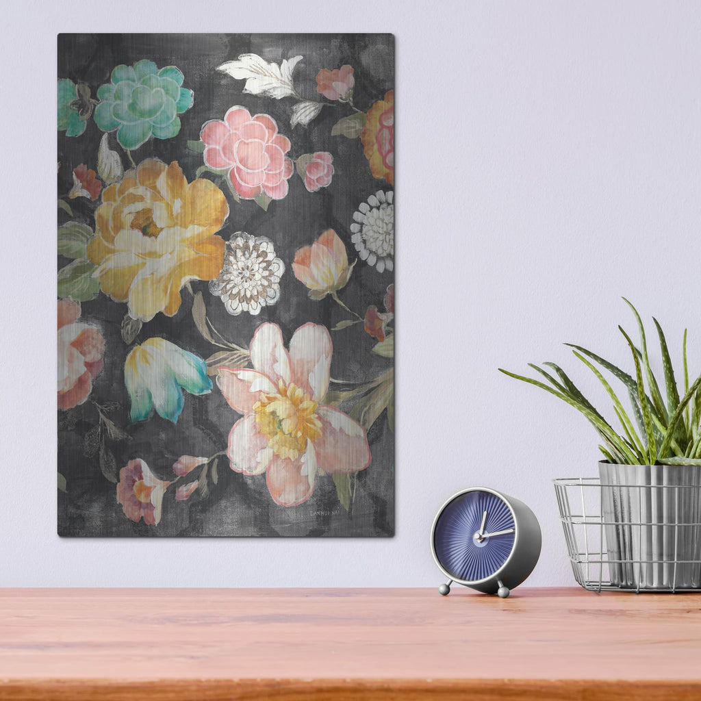 'Garden Of Delight Black 3' by Danhui Nai – Metal Wall Art, 12x16 room view