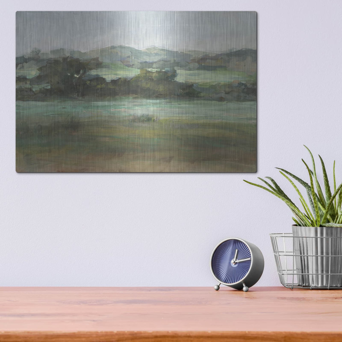 'Gentle Day Neutral' by Danhui Nai – Metal Wall Art, 16x12 room view