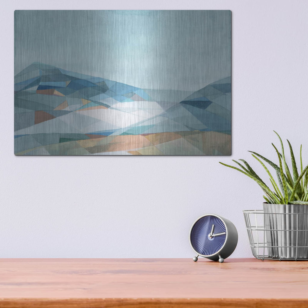 'Geometric Mountain V2' by Danhui Nai – Metal Wall Art, 16x12 room view