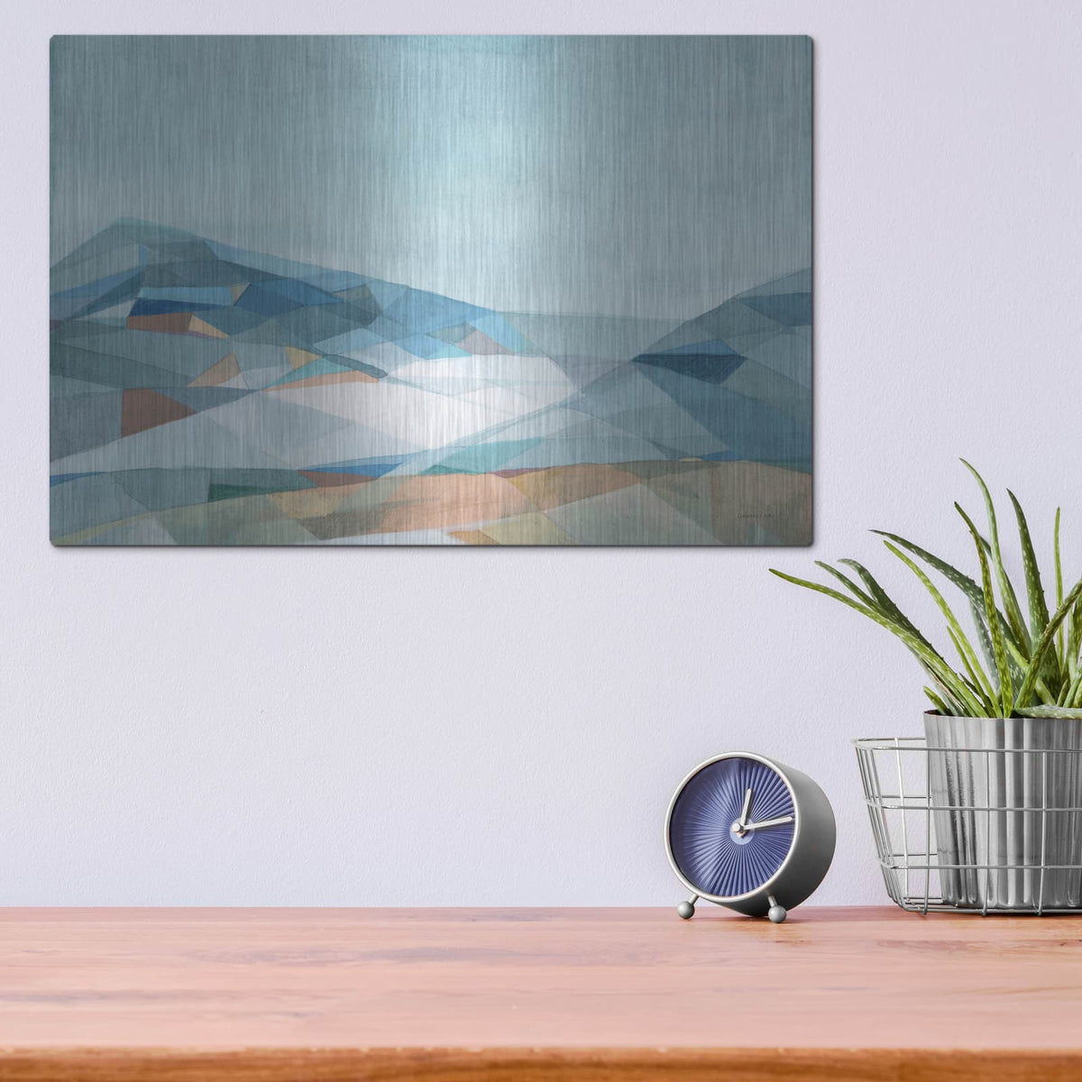'Geometric Mountain V2' by Danhui Nai – Metal Wall Art, 16x12 room view