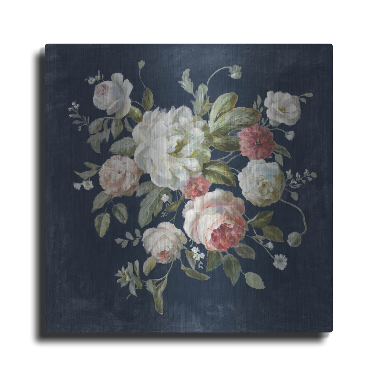 'Gifts From The Garden Navy' by Danhui Nai – Metal Wall Art