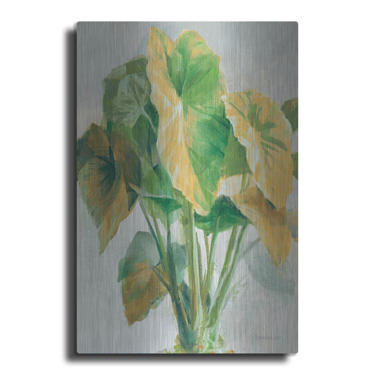 'Greenhouse Palm 1 Teal And Gold C' by Danhui Nai – Metal Wall Art