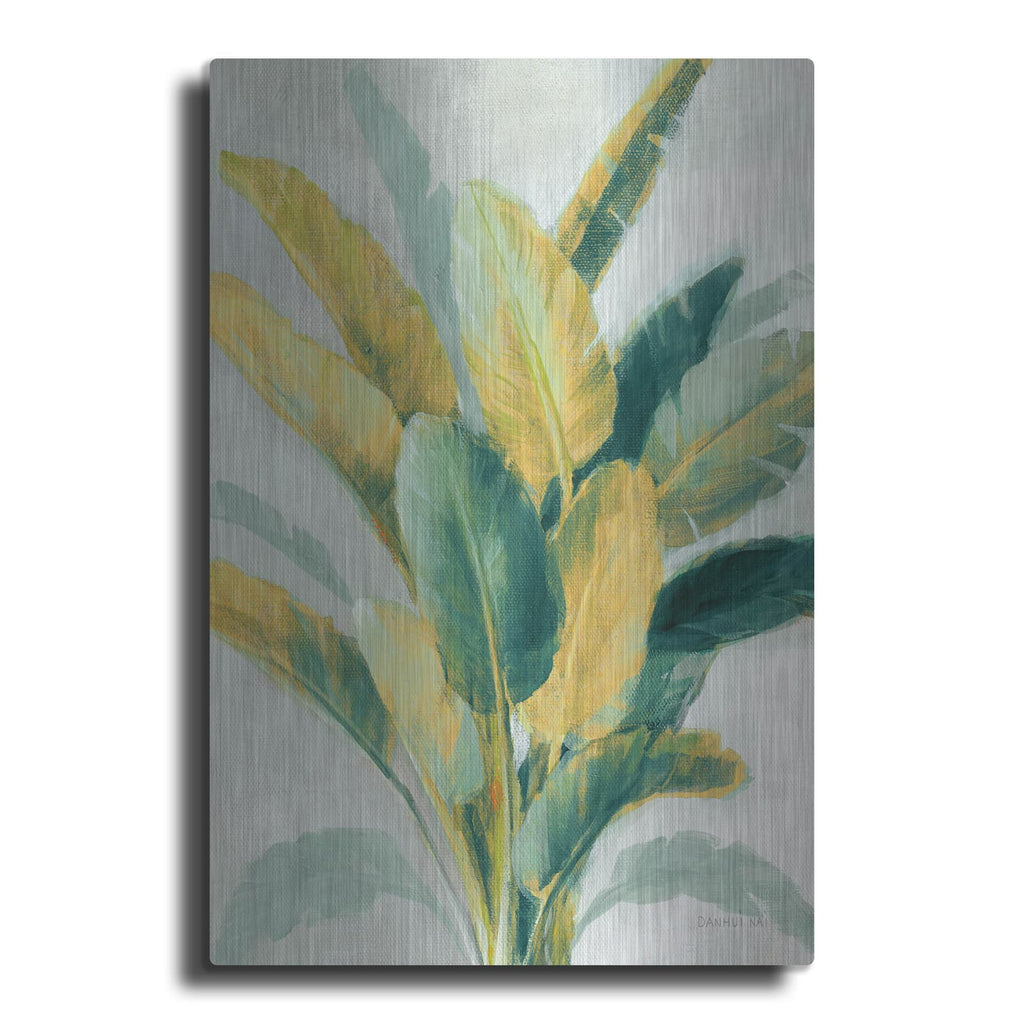 'Greenhouse Palm 2 Teal Green And Gold C' by Danhui Nai – Metal Wall Art