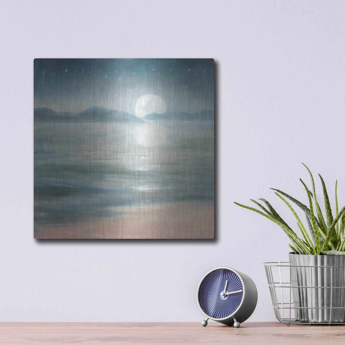 'Half Moon Dream' by Danhui Nai – Metal Wall Art, 12x12 room view