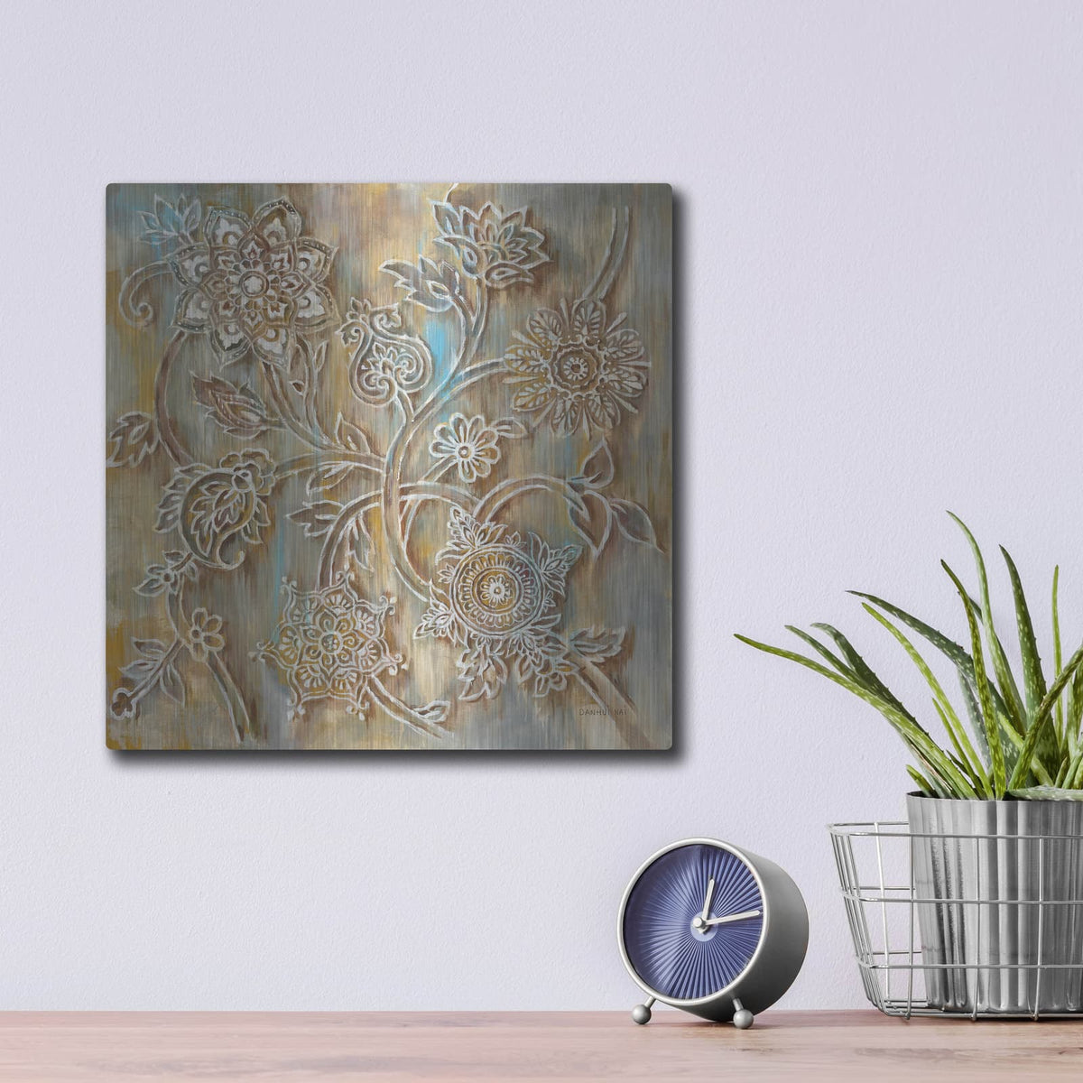 'Henna' by Danhui Nai – Metal Wall Art, 12x12 room view