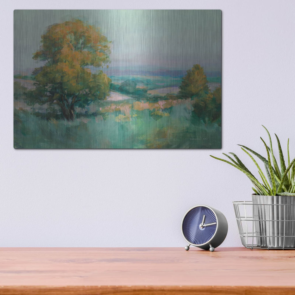 'Hilltop Oak' by Danhui Nai – Metal Wall Art, 16x12 room view