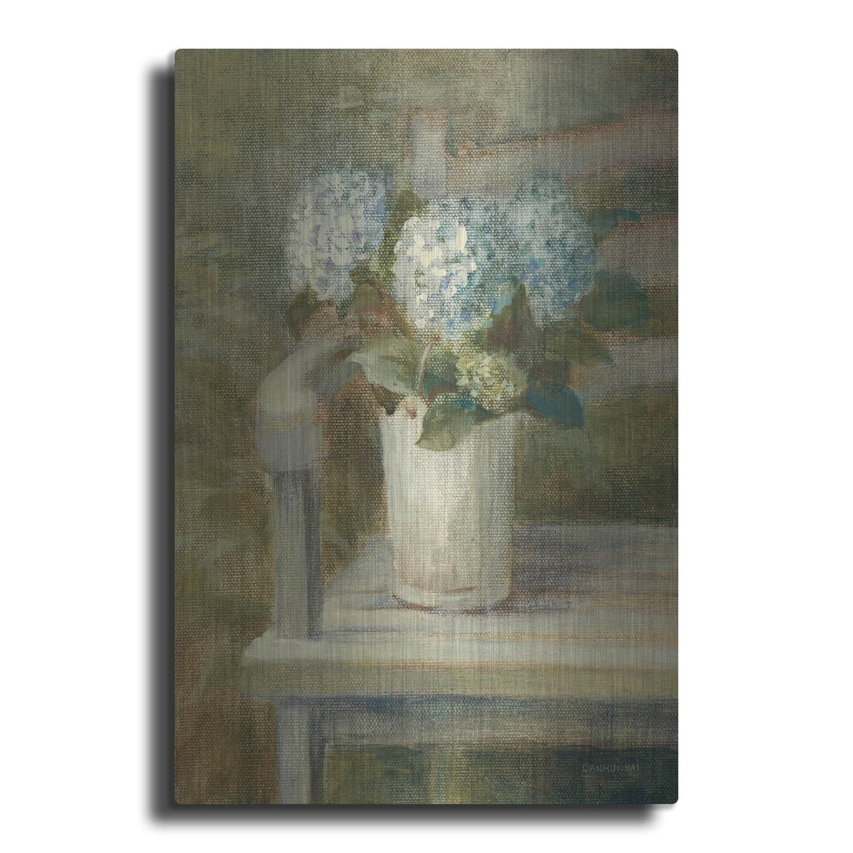 'Hydrangea Bouquet On Bench' by Danhui Nai – Metal Wall Art