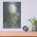 'Hydrangea On Dusty Blue' by Danhui Nai – Metal Wall Art, 12x16 room view