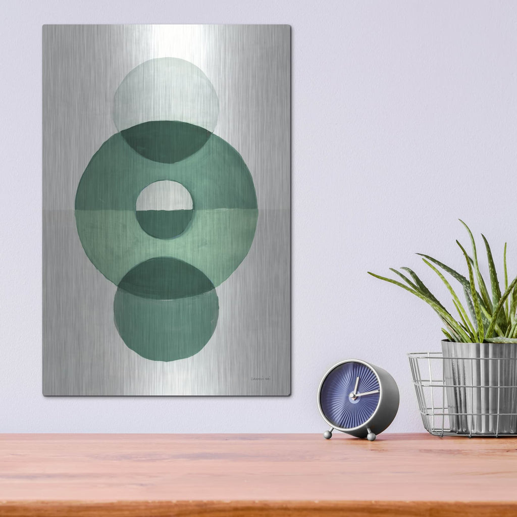 'In Between 2 Green' by Danhui Nai – Metal Wall Art, 12x16 room view