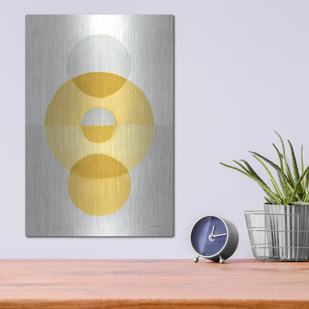 'In Between 2 Yellow' by Danhui Nai – Metal Wall Art, 12x16 room view