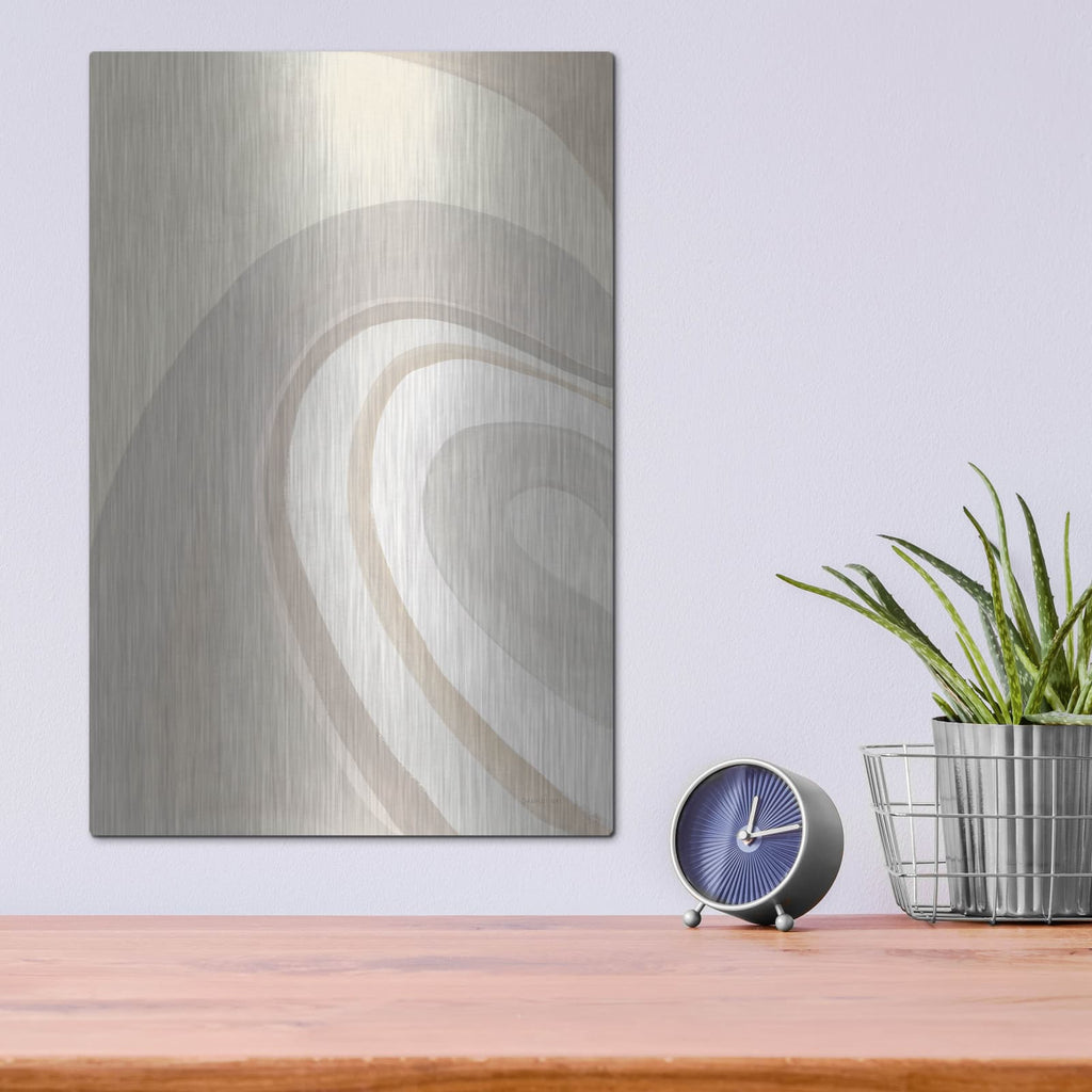 'In The Groove 1 Neutral' by Danhui Nai – Metal Wall Art, 12x16 room view