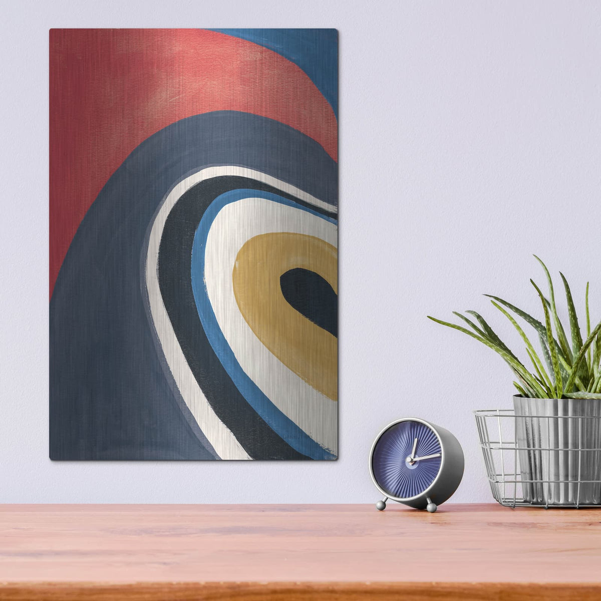 'In The Groove 1 Retro' by Danhui Nai – Metal Wall Art, 12x16 room view