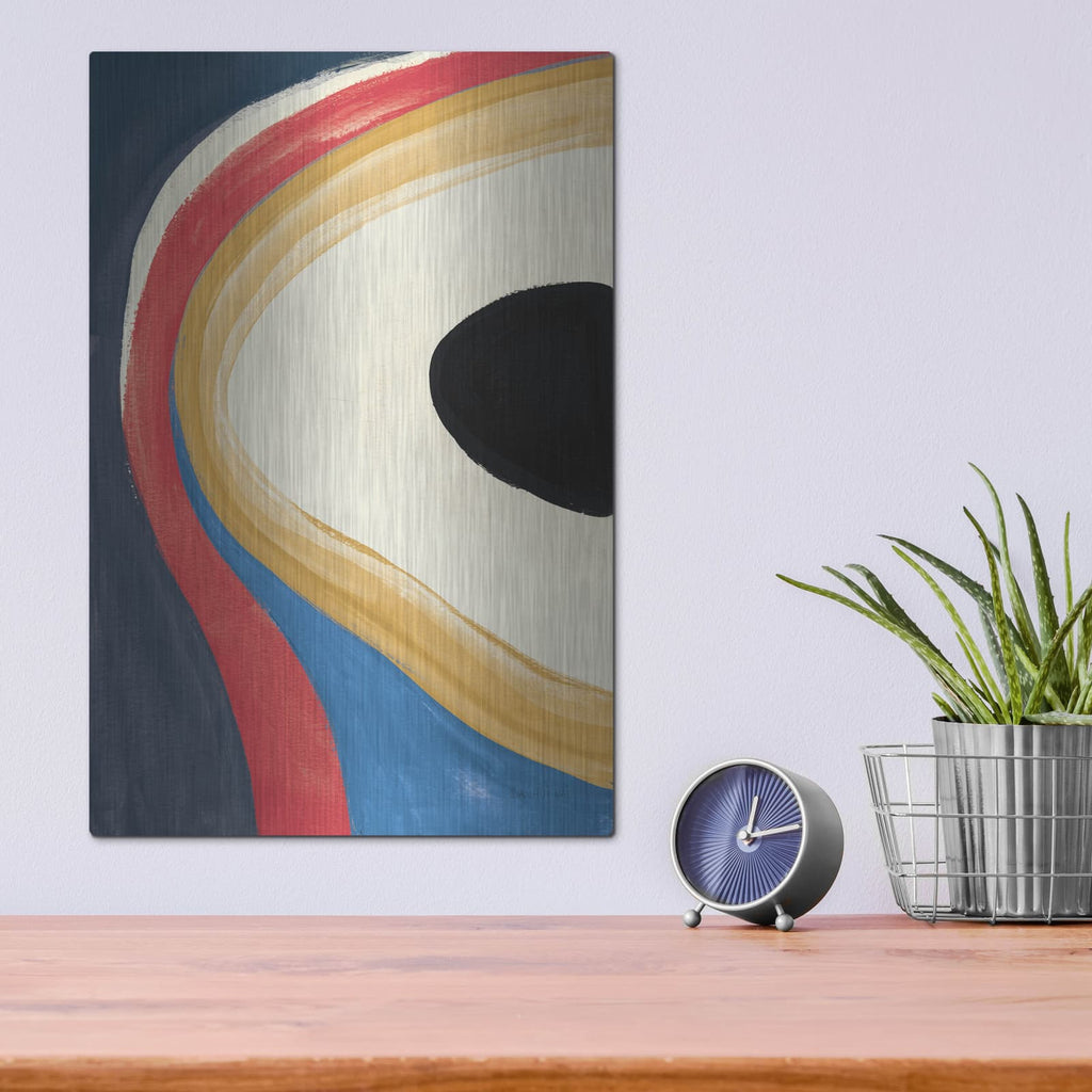 'In The Groove 2 Retro' by Danhui Nai – Metal Wall Art, 12x16 room view