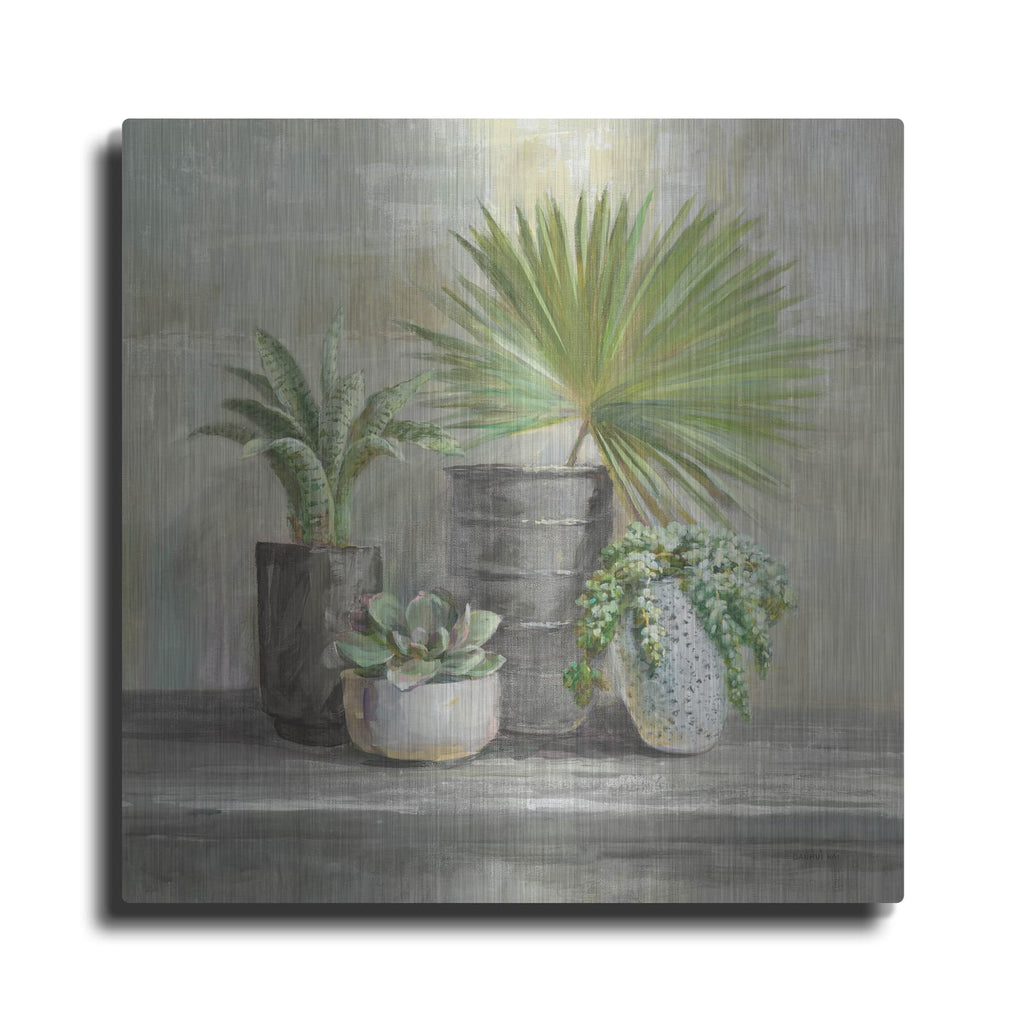 'Indoor Garden Gray' by Danhui Nai – Metal Wall Art