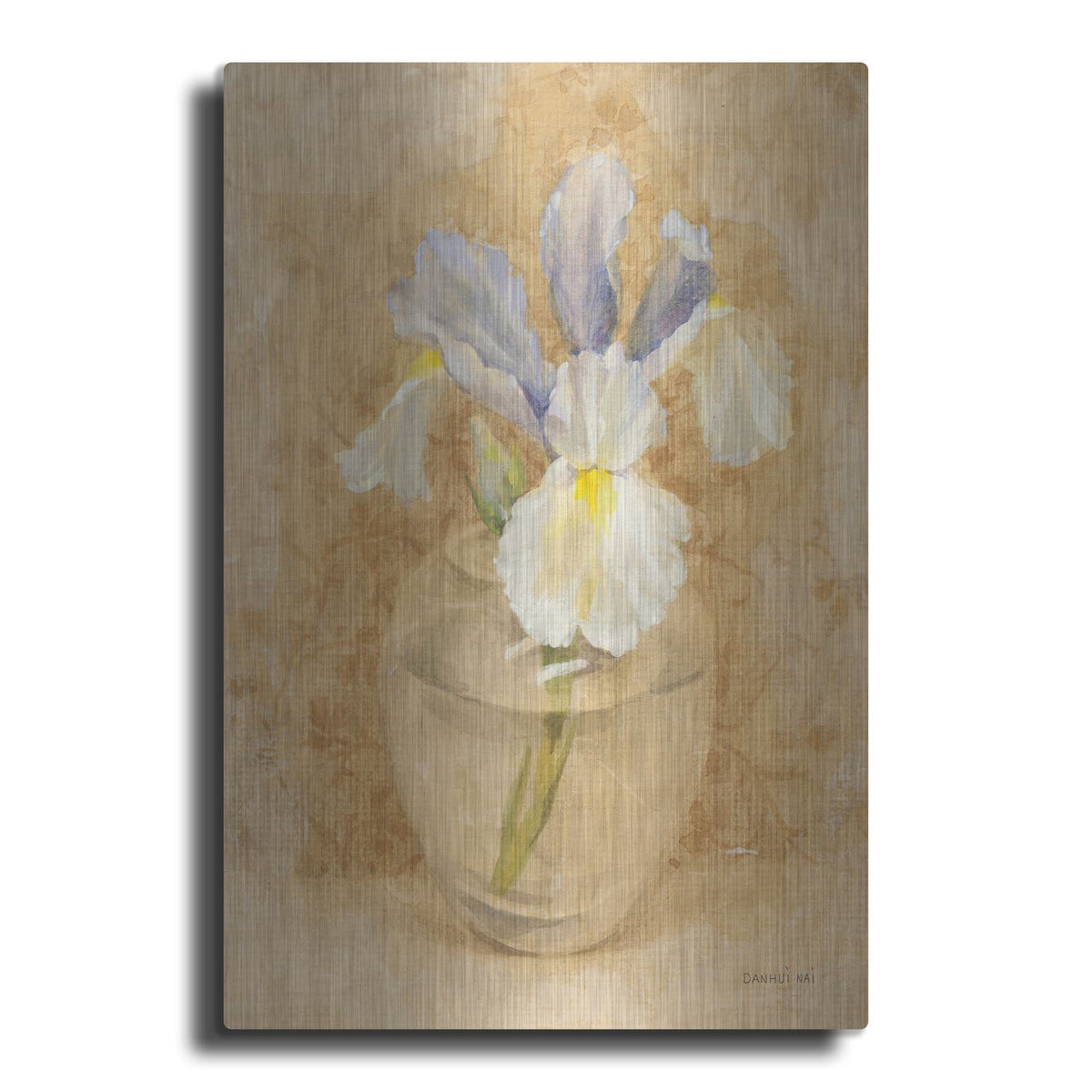 'Iris Blossom In Glass' by Danhui Nai – Metal Wall Art