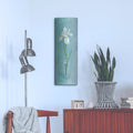 'Iris On Blue' by Danhui Nai – Metal Wall Art, 12x36 room view