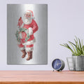 'Jolly Santa With Wreath' by Danhui Nai – Metal Wall Art, 12x16 room view