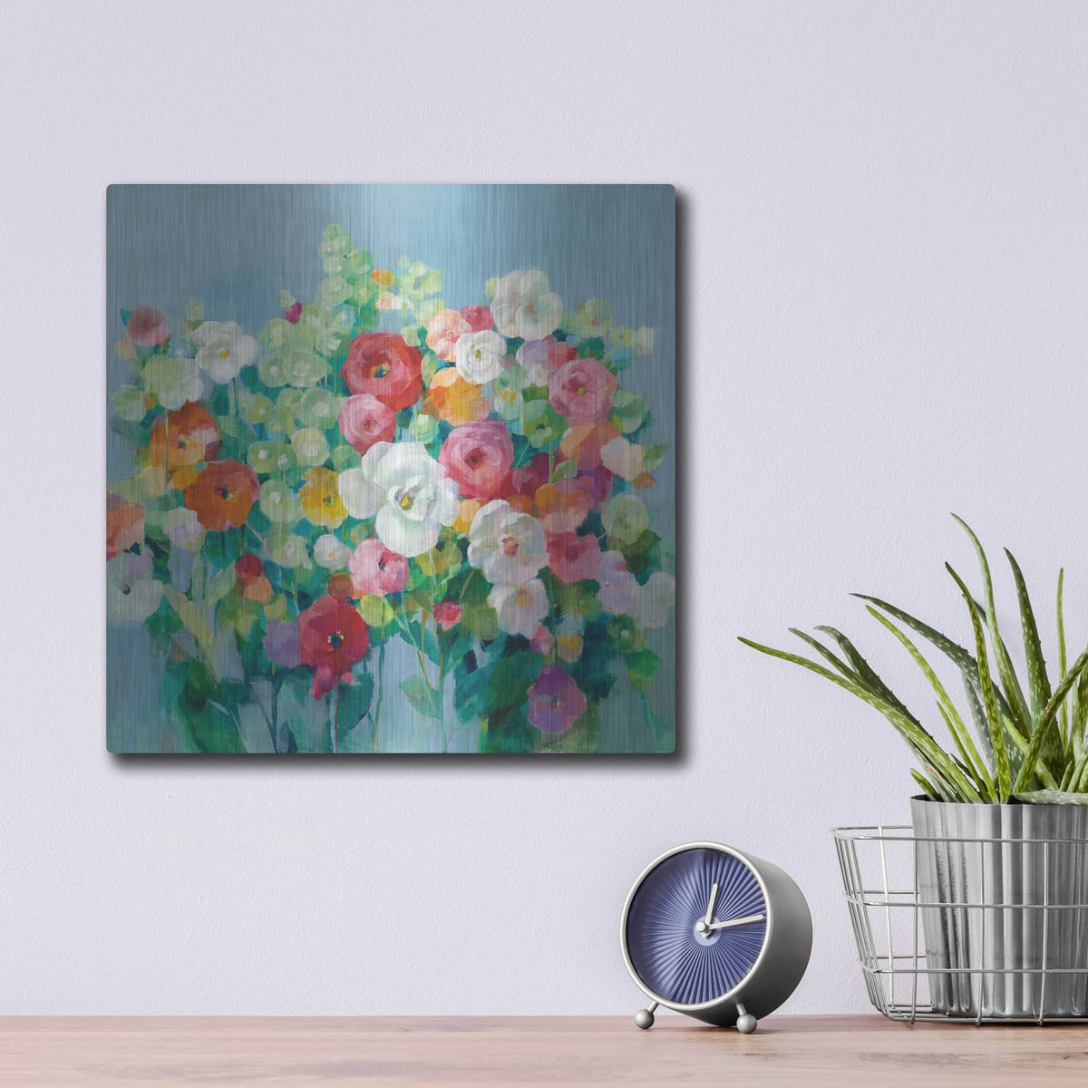'June Beauties' by Danhui Nai – Metal Wall Art, 12x12 room view