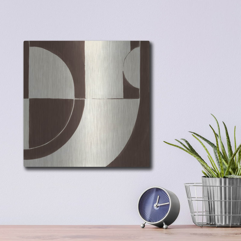 'Laid Chocolate Brown' by Danhui Nai – Metal Wall Art, 12x12 room view