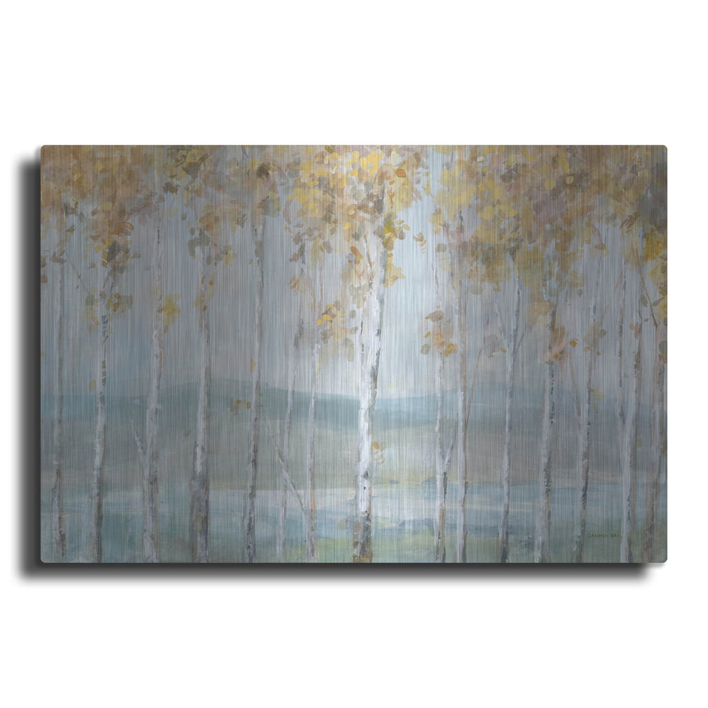 'Lakeview Birches' by Danhui Nai – Metal Wall Art