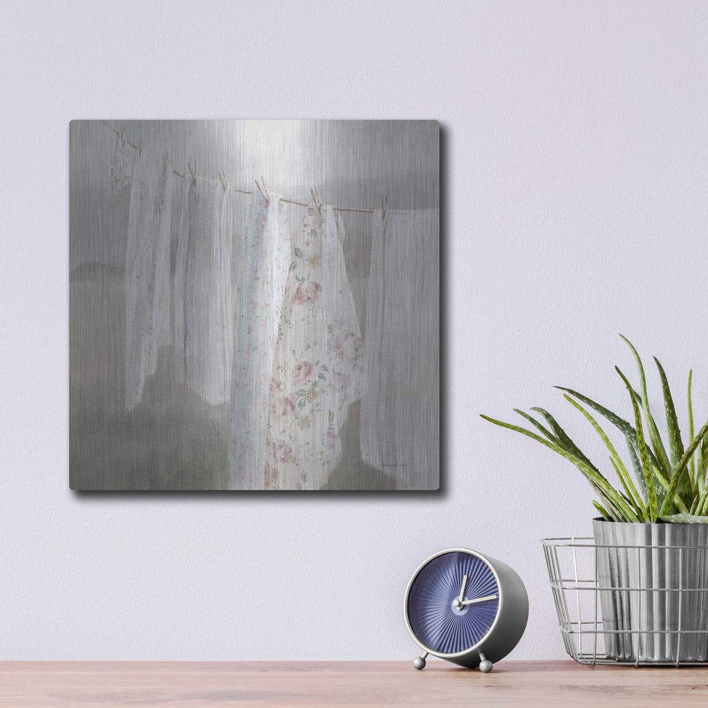 'Laundry Day 1 Neutral' by Danhui Nai – Metal Wall Art, 12x12 room view