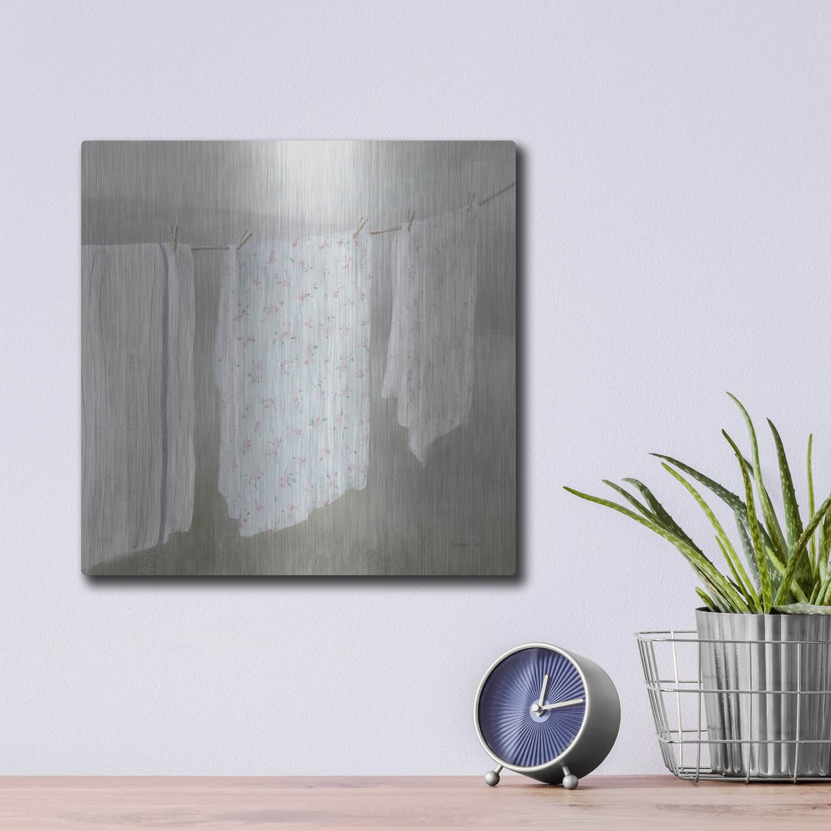 'Laundry Day 2 Neutral' by Danhui Nai – Metal Wall Art, 12x12 room view