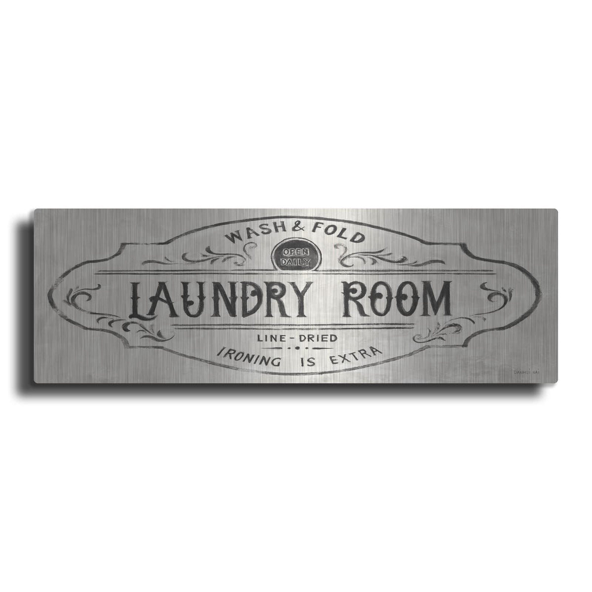 'Laundry Day 8 Neutral Panel' by Danhui Nai – Metal Wall Art