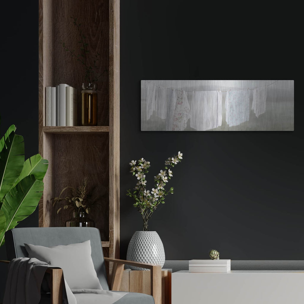 'Laundry Day 9 Neutral' by Danhui Nai – Metal Wall Art, 36x12 room view