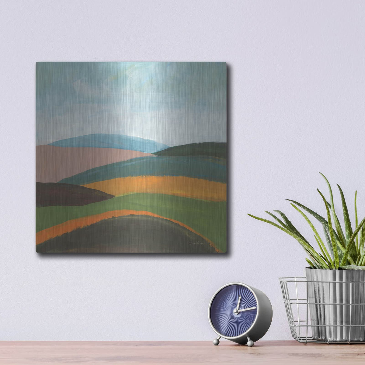 'Layered Hills' by Danhui Nai – Metal Wall Art, 12x12 room view