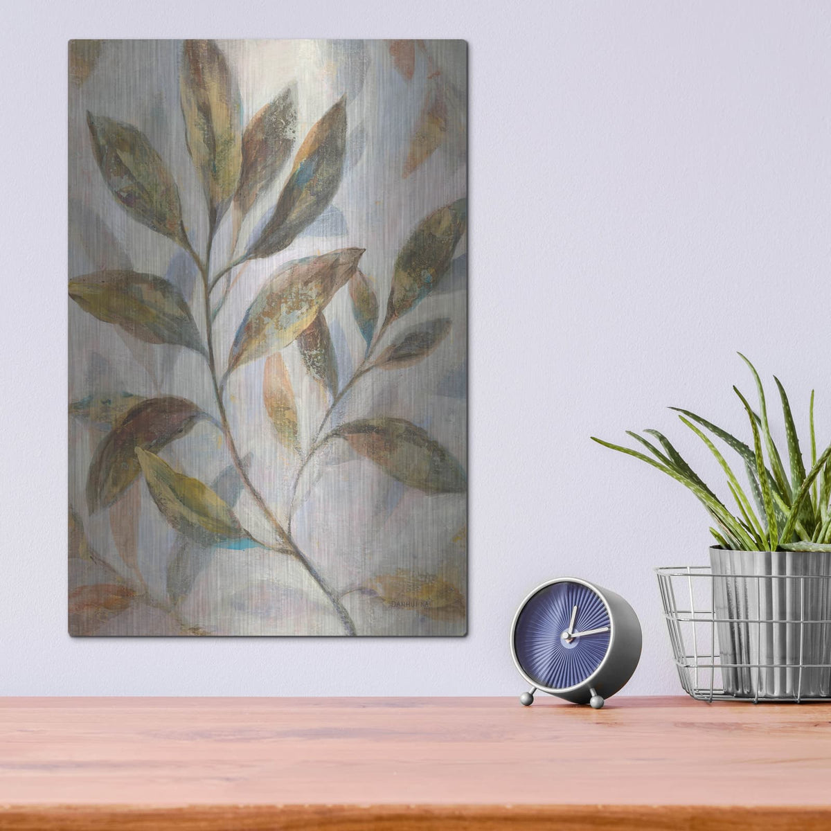 'Leafy Flow 1' by Danhui Nai – Metal Wall Art, 12x16 room view
