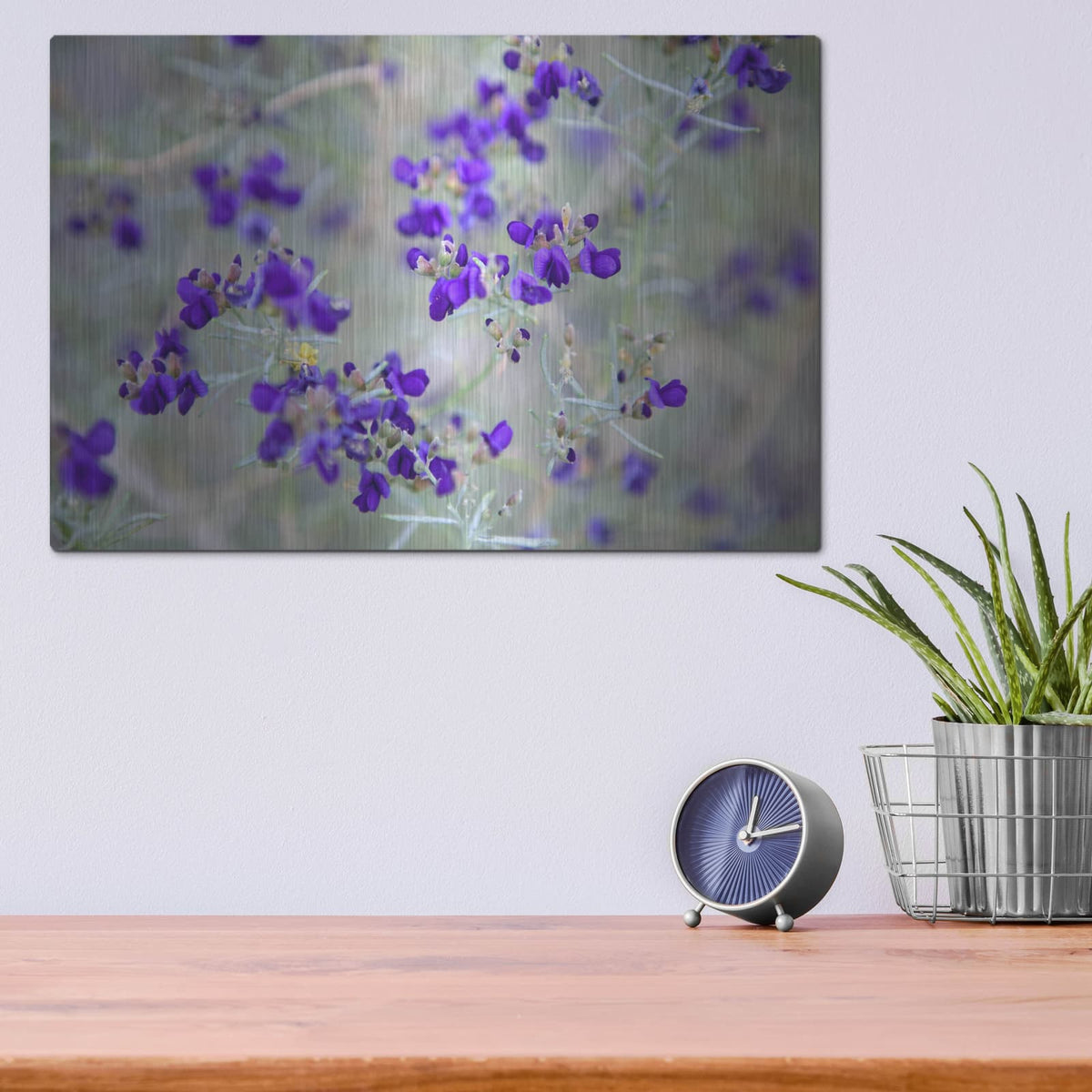 'Purple Flowers' by Dennis Frates – Metal Wall Art, 16x12 room view