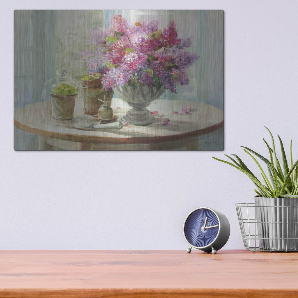 'Lilacs Still Life' by Danhui Nai – Metal Wall Art, 16x12 room view