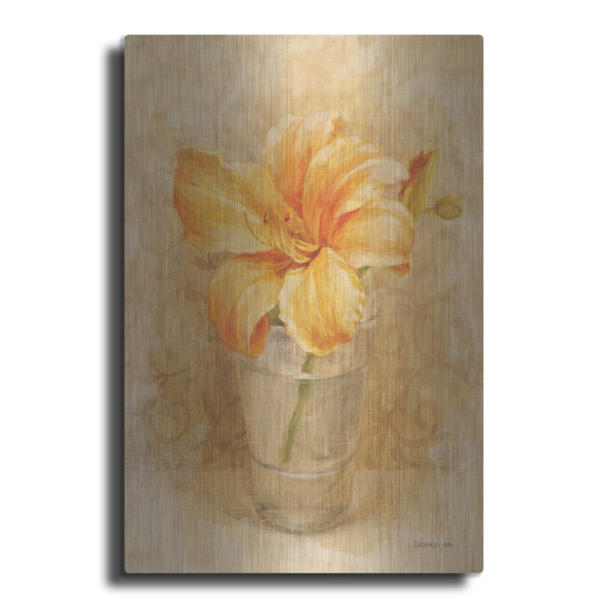 'Lily Blossom In Glass' by Danhui Nai – Metal Wall Art