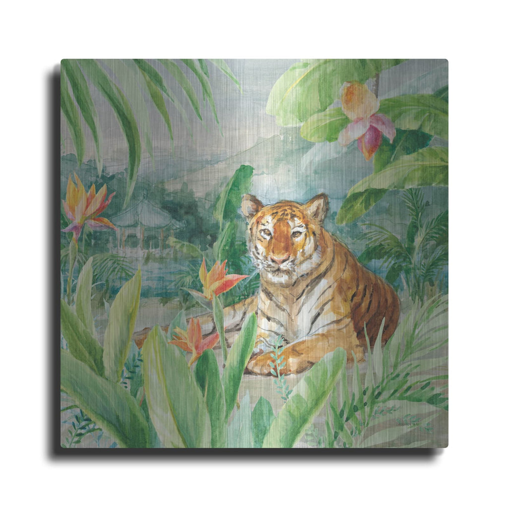 'Lounging Tiger' by Danhui Nai – Metal Wall Art