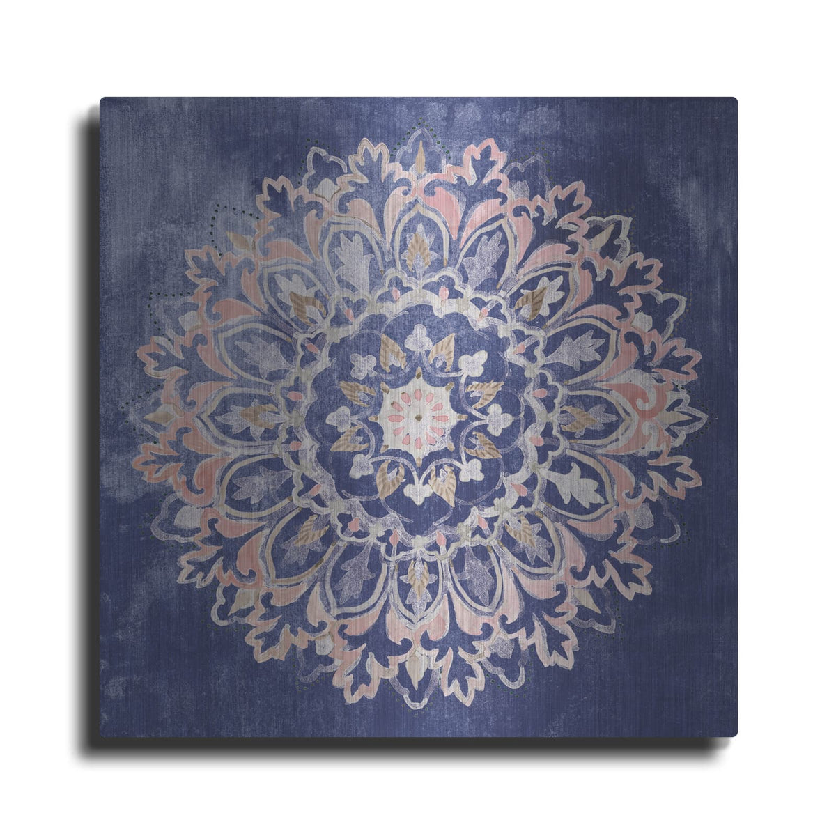 'Mandala Delight 2 Navy' by Danhui Nai – Metal Wall Art