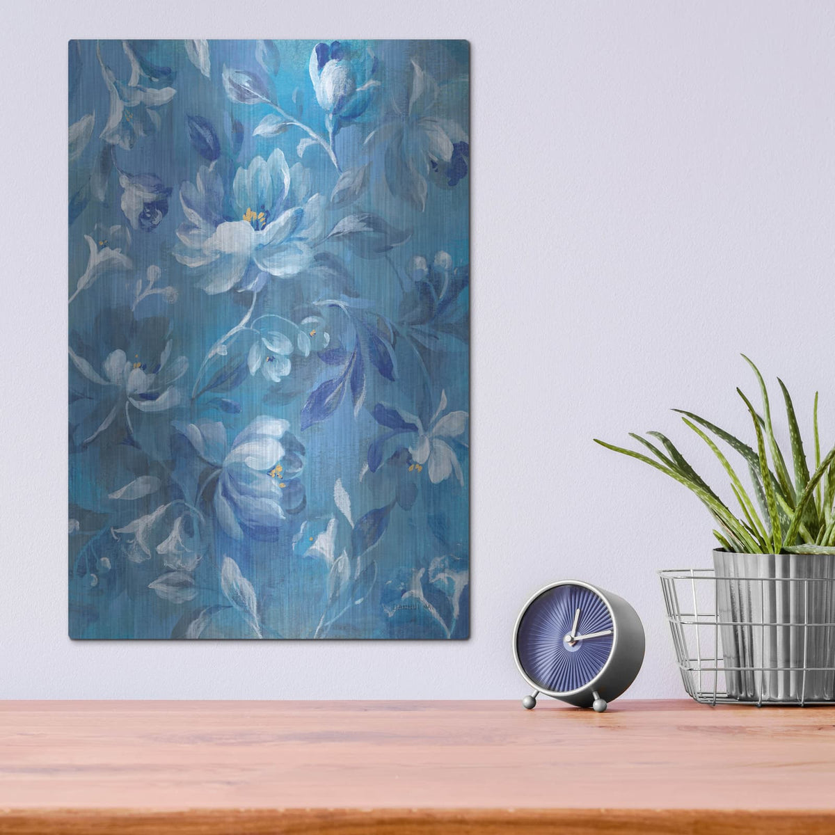 'Modern Brocade 1' by Danhui Nai – Metal Wall Art, 12x16 room view