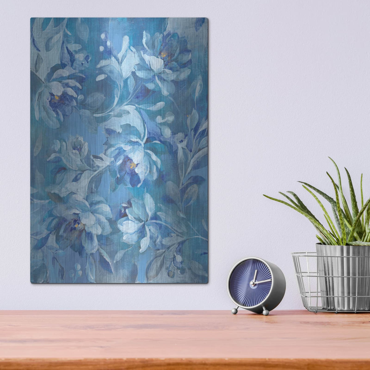 'Modern Brocade 2' by Danhui Nai – Metal Wall Art, 12x16 room view