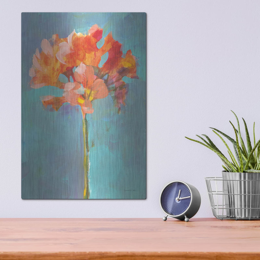 'Modern Floral 1' by Danhui Nai – Metal Wall Art, 12x16 room view