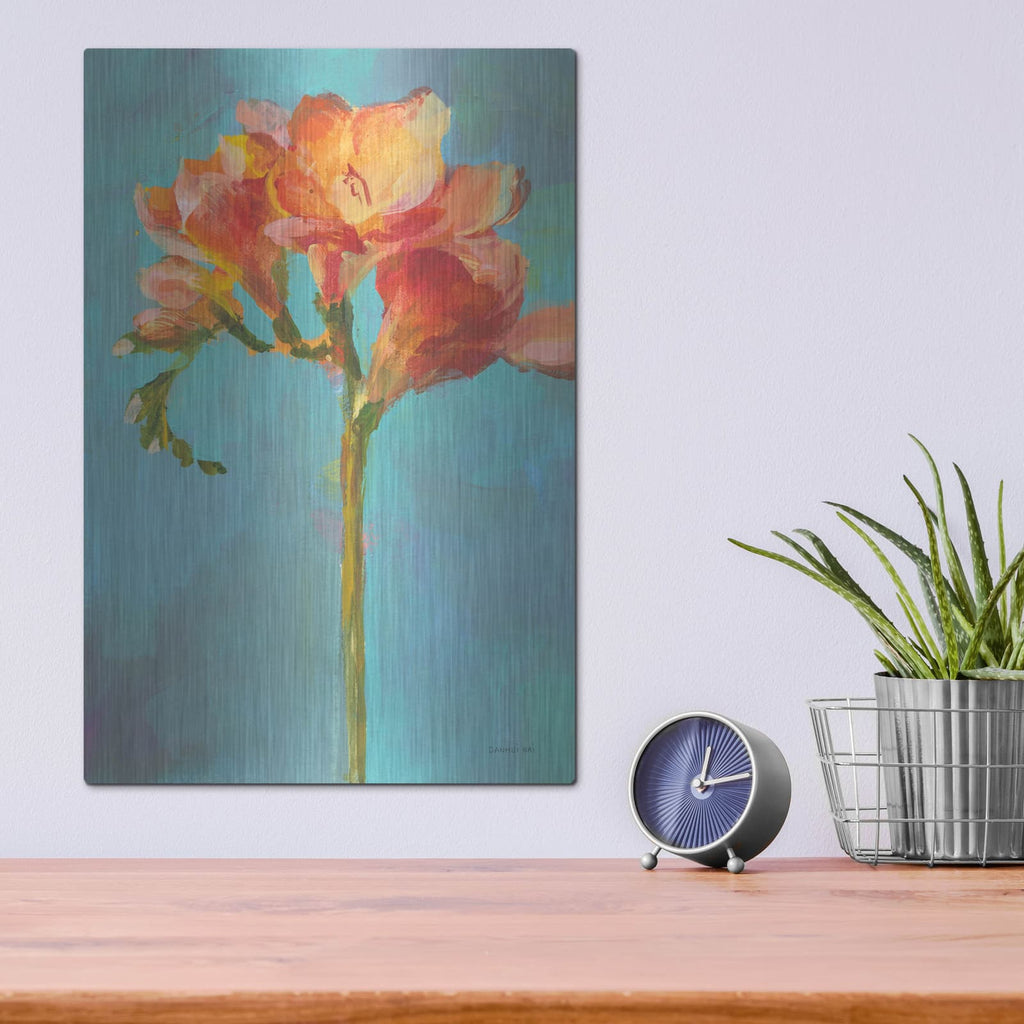 'Modern Floral 2' by Danhui Nai – Metal Wall Art, 12x16 room view