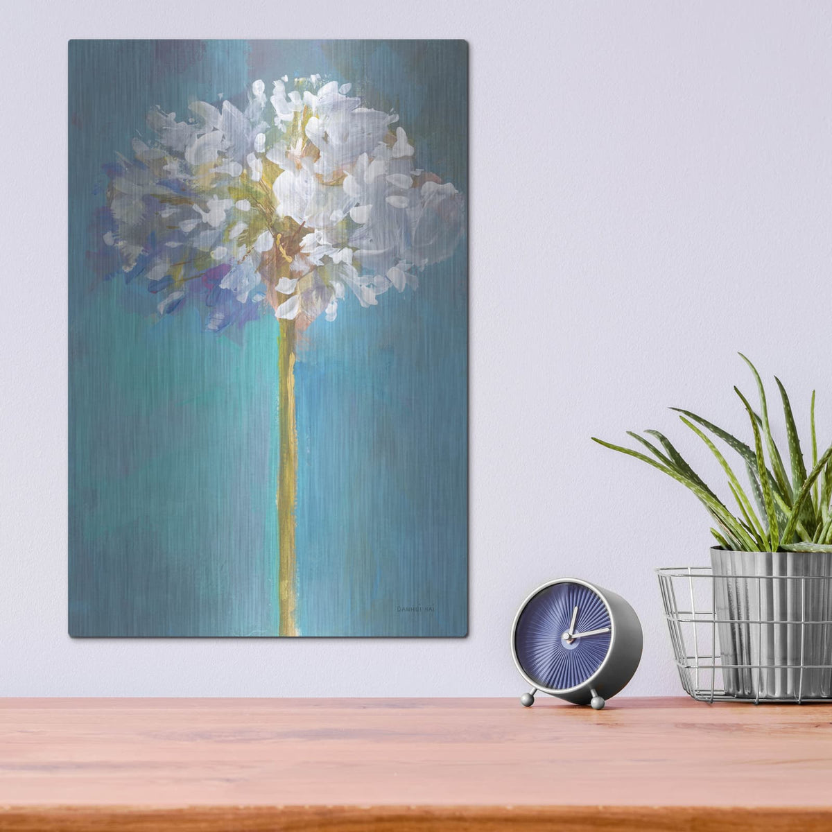 'Modern Floral 3' by Danhui Nai – Metal Wall Art, 12x16 room view