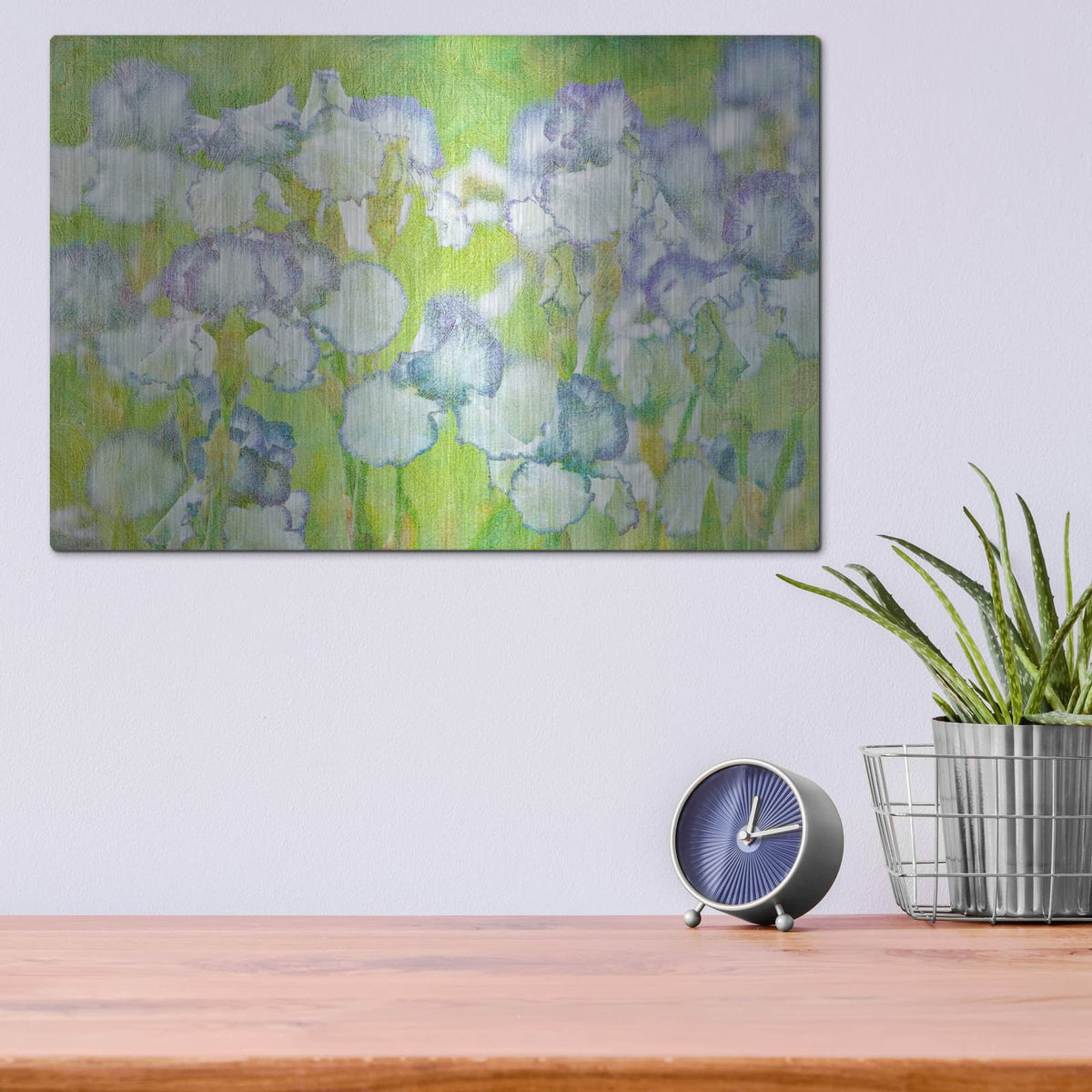'Lime Floral' by Dennis Frates – Metal Wall Art, 16x12 room view