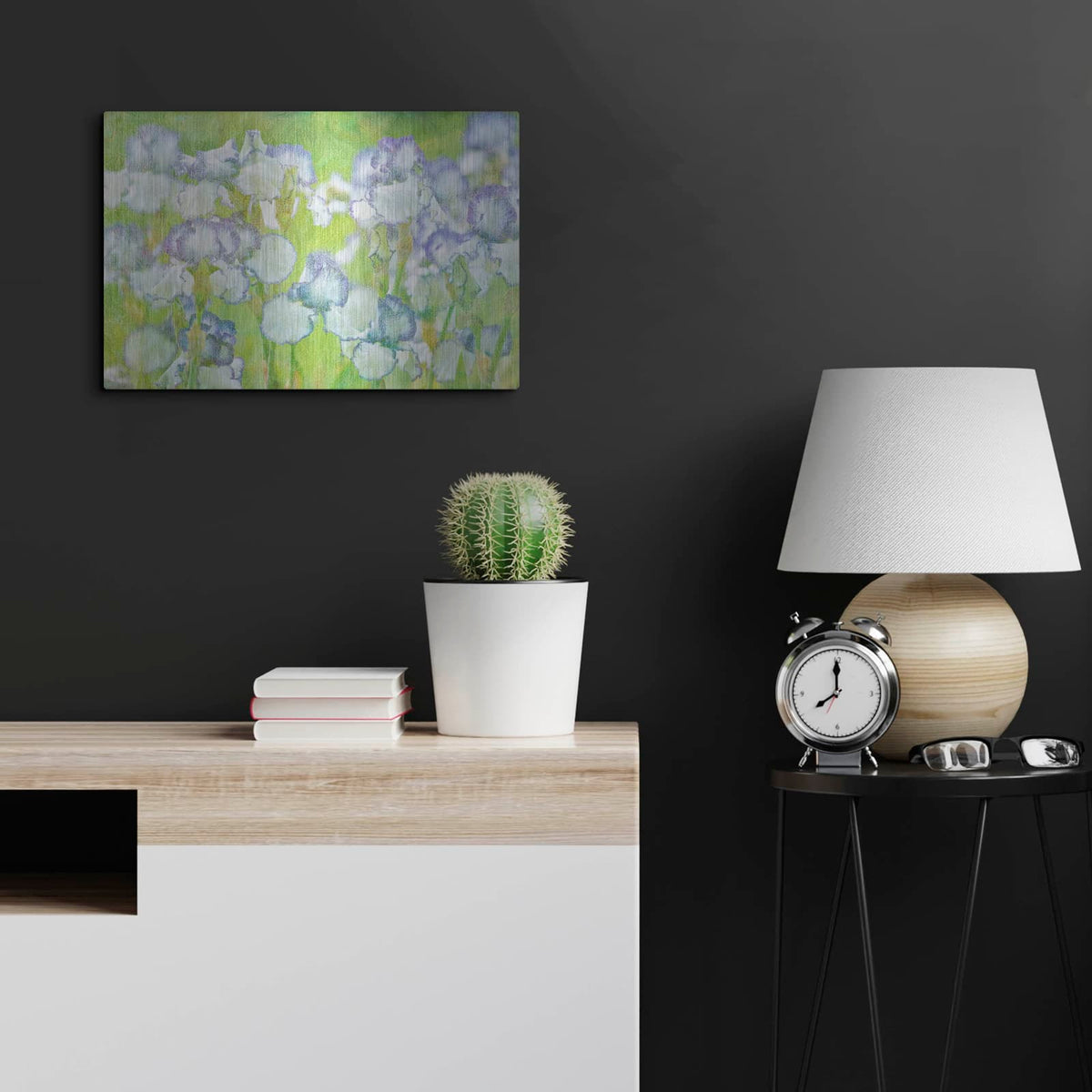 'Lime Floral' by Dennis Frates – Metal Wall Art, 24x16 room view