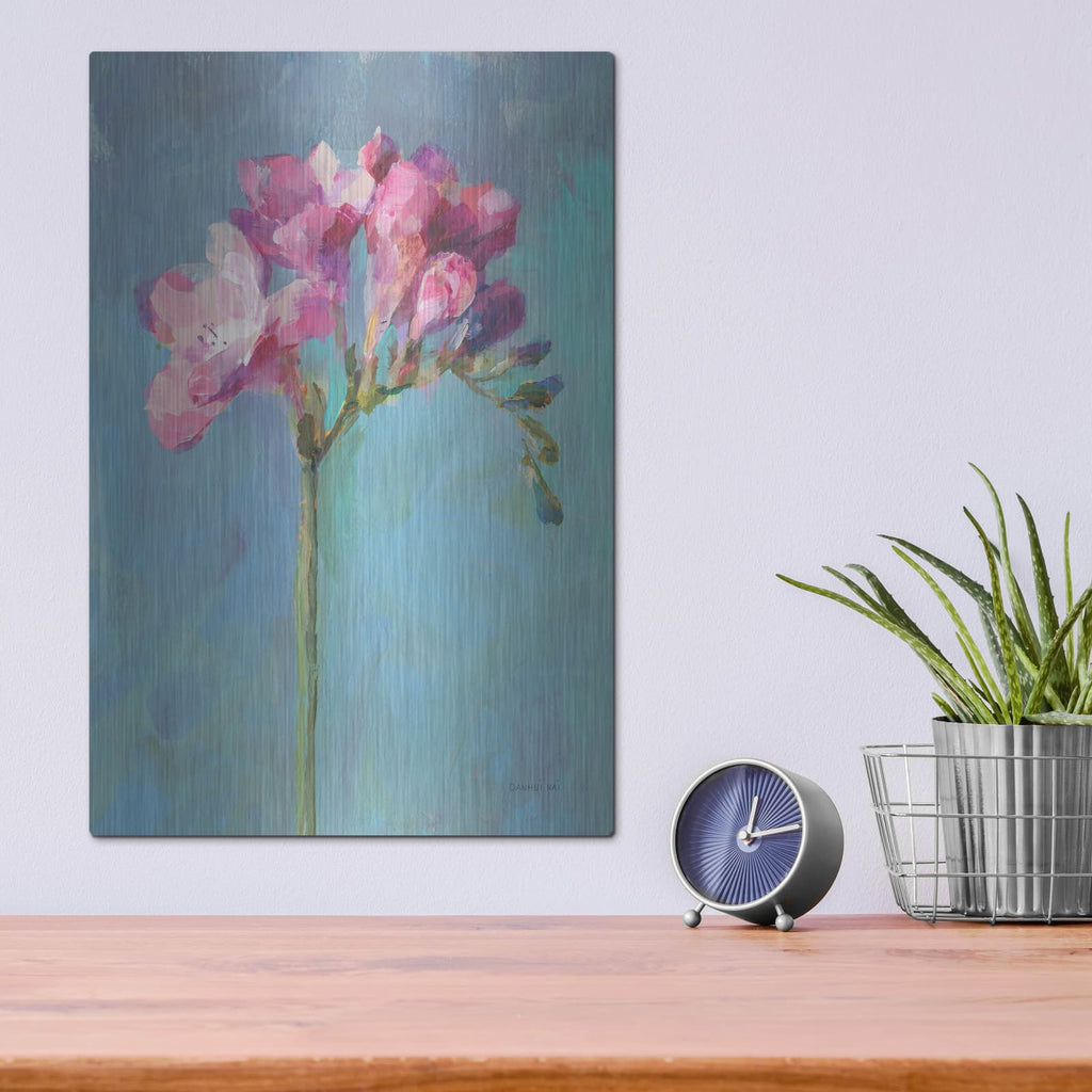 'Modern Freesia 2' by Danhui Nai – Metal Wall Art, 12x16 room view