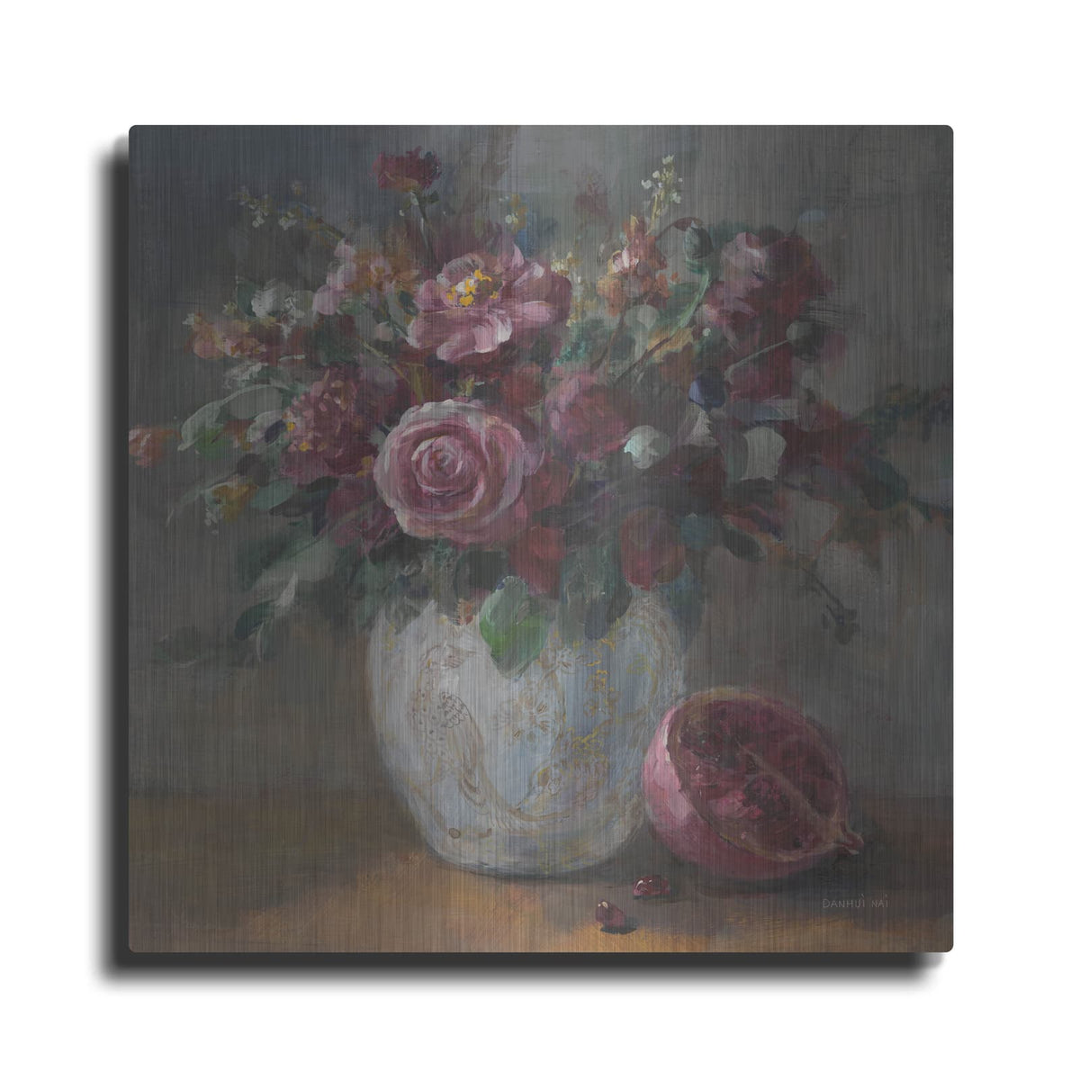 'Moody Rich Fall Florals' by Danhui Nai – Metal Wall Art