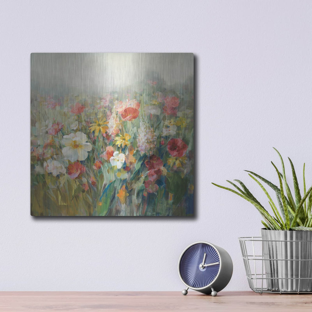 'Mountain Meadows Autumn' by Danhui Nai – Metal Wall Art, 12x12 room view