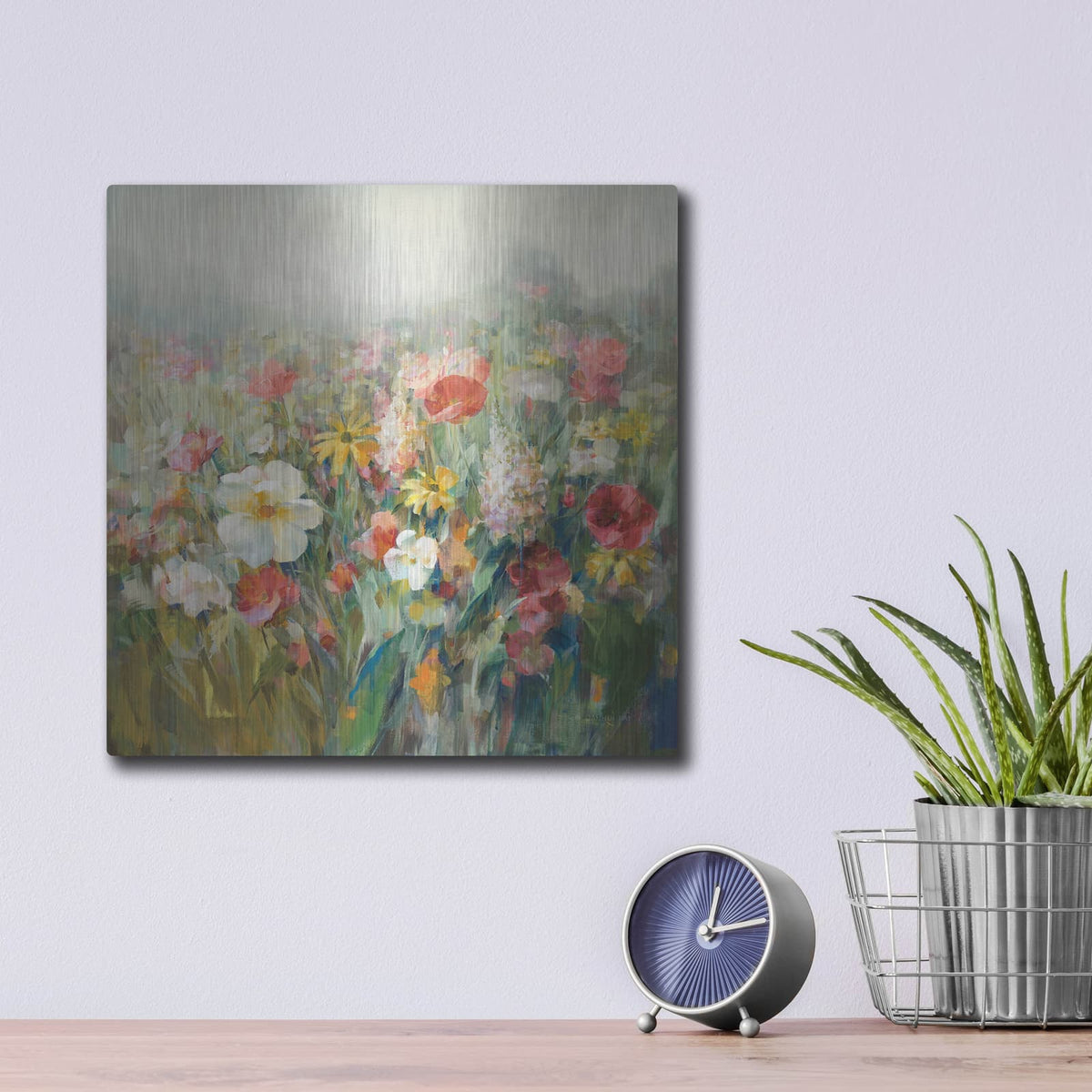 'Mountain Meadows Autumn' by Danhui Nai – Metal Wall Art, 12x12 room view