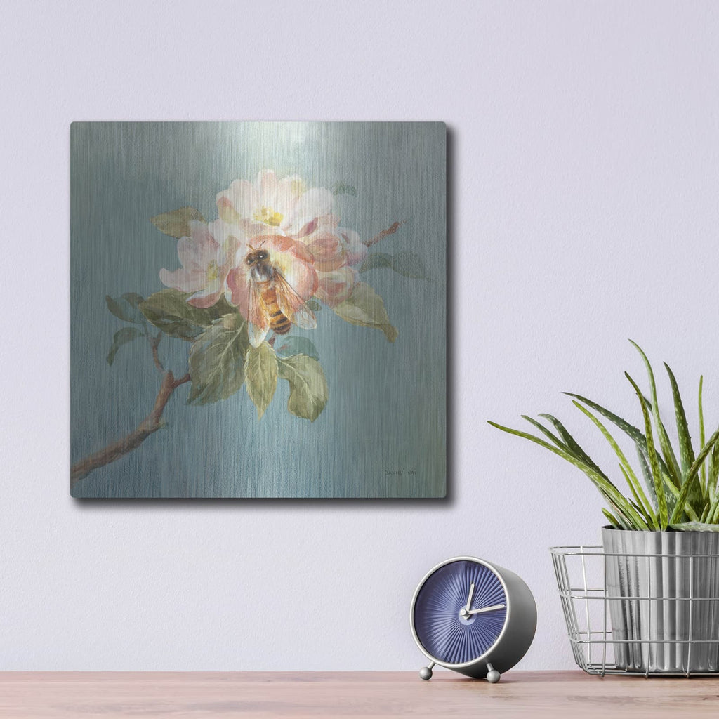 'Natural Detail 1 Blue' by Danhui Nai – Metal Wall Art, 12x12 room view